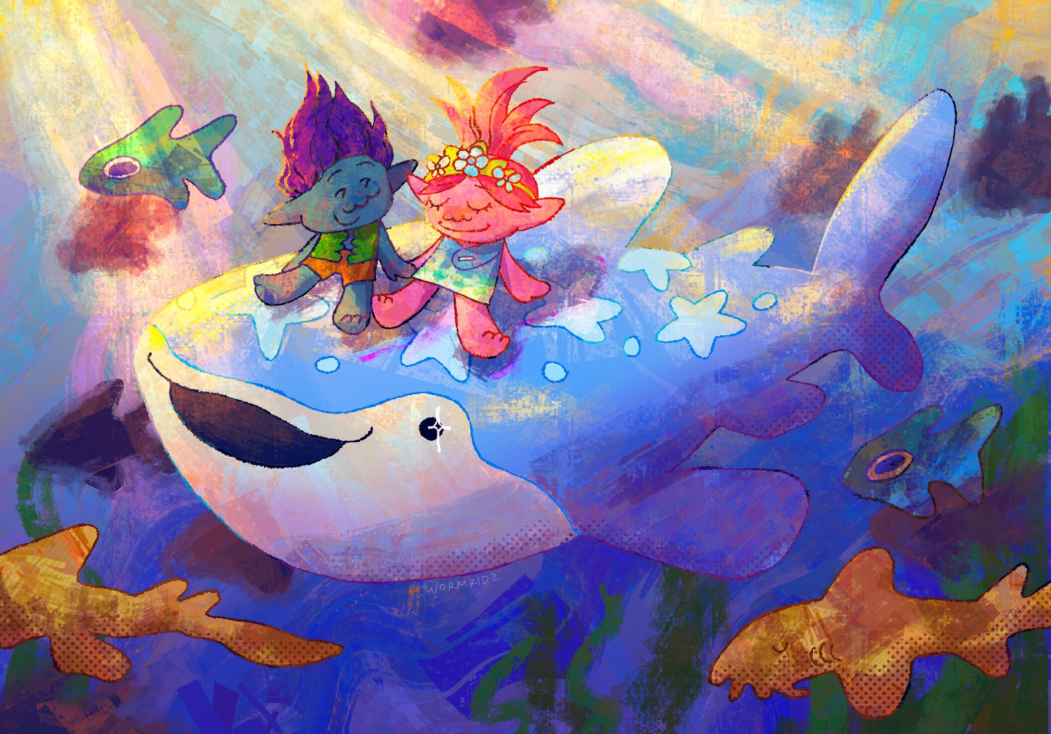 Branch and Poppy Ocean Scene 2023 (Procreate)