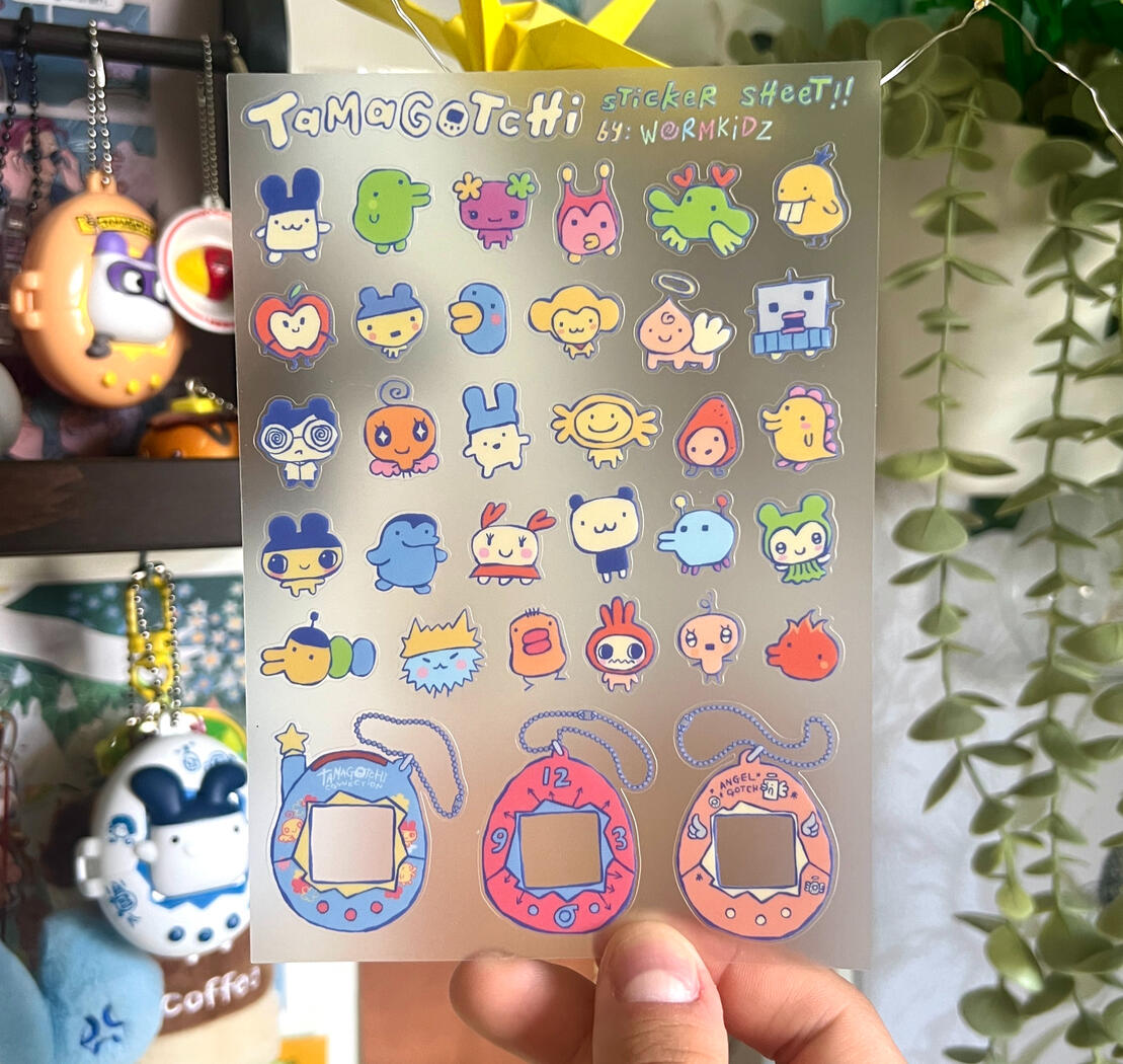 Tamagotchi Clear Sticker Sheet