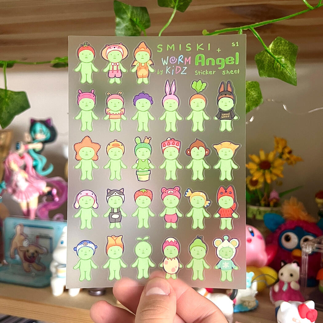 Smiski + Angel S1 Clear Sticker Sheet